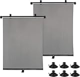 2er-Set Autosonnenblende Sonnenrollo Sonnenschutz Seitenscheibe UV Schutz mit Flexibler Größeneinstellung 54 x 45 cm mit Saugnäpfen für Baby, Kinder, Haustiere