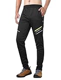 KUTOOK Fahrradhose Herren Lang Winter Warm Radhose Wasserdicht Winddicht Atmungsaktiv Thermo mit Fleece Reflektierend MTB Rennrad Hose Thermohose für Fahrrad Radsport Outdoor Schwarz L