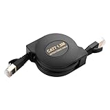 SinLoon Cat7 Einziehbares Ethernet-Kabel, RJ45, CAT7, flach, Hochgeschwindigkeits-Netzwerkkabel, für LAN, Internet, Gaming, 1,5 m