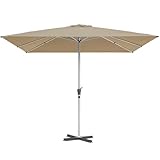 RANSENERS Großer Quadratischer Sonnenschirm 300 x 300 cm - Premium Gartenschirm mit 8 Streben und Kreuzfuß - UV50+ Schutz vor Sonnenstrahlen im Freien - Schirmständer Optional