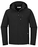 33,000ft Softshelljacke für Herren Wasserdicht Winterjacke Winddicht Warme Fleece Gefüttert Windbreaker Funktionsjacke Outdoorjacke für Wandern Fahrrad Camping(Schwarz,3XL)