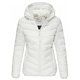 Dawwoti Frauen Gesteppte Jacke, Fit Geschnittene Zip -Baumwolljacke mit Hoodie, Leichtem Mantel