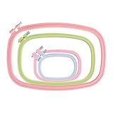 3 Stück Stickrahmen, quadratisch, ABS, Kreuzstich, Nähwerkzeug für Handarbeit, praktisches Nähen (mehrfarbig)