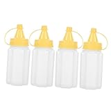 LIFKOME 4 Stck. Mini Quetschflaschen für Saucen und Salatdressings Kompakte Tragbare Gewürzspender für Outdoor Picknick und Lunchbox Vielseitige Leichte Mini Flaschen für Ketchup und Senf
