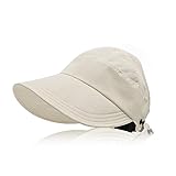 XFSRG Sonnenhut Damen Sommerhut – Eleganter Strohhut Damen Sonnenschutz – Leichter Safari Hut Damen für Outdoor Aktivitäten