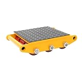 Panzerrollen 15T Transportfahrwerk, Transportrollen mit 9 Roller, Industrieroller Möbeltransportrollen Schwerlastrollen Transportwagen, Gelb