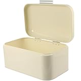 JEWEDECO Brotaufbewahrungsbox aus Metall Milchweiß Großes Fassungsvermögen Vielseitiger Küchenbehälter für Brot Snacks und Haushaltsorganisation