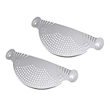 CIYODO 2 Stück Abtropfbrett aus Edelstahl groß Abfluss Kochen Nudel Korb Abtropfflächen geschlitzt Sieb Halbrunder Pfannenabtropfer Rostfreier Stahl Silver