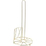 BESPORTBLE Freistehender Küchenpapierhalter aus Metall Stabiler Dicker Tissue Stand für Standardrollen Platzsparend für Küchenarbeitsplatten Langlebiger Küchenrollenhalter in Gold