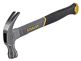 STANLEY 20 Unzen. Gekrümmter Klauen-Fiberglas-Hammer, Hochkohlenstoffstahl, Vibrationsdämpfung, Ergonomischer Anti-Rutsch-Griff, 570g, STHT0-51310