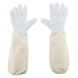 KINGLAKE Imkerhandschuhe aus Ziegenleder,Imker Handschuhe Herren Damen,Stichfeste imkereibedarf,Imker zubehör Für imkerhandschuhe 50CM Mit Belüfteten Ärmeln