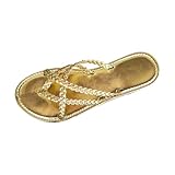 Sandalen Damen Sommer Bequem Schlappen Super Weich Leichte Rutschfeste Schnell Modische Orthopädische Leder Stoff Sommer Strand Schwimmbad sandale damen