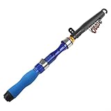Leichte Teleskop-Angelrute mit Rolle, ideal für Angler unterwegs (1,2 m blau)