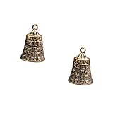 MAGICLULU 2 Stück Kupferglockenanhänger dekorativer Glockenanhänger rustikal Glockendekoration Forderung Retro Keychain -Anhänger Schlüsselanhänger-Glocke Messing Golden