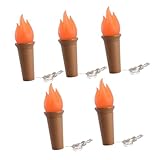 BATHVEVE 5 Stück 20 Kork Lichterketten LED Kerzen Außenkerzen Für Den Garten Flackernde Flammenlose Kerzen Nachtlichter Kerze Außenlichterkette Batteriebetrieben Sockel Aus