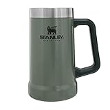 Stanley Adventure Vacuum Stein 709 ml - Thermobecher Mit Henkel Hält Bier Für 7 Stunden Kalt - Vintage-Inspirierte Thermo Bierkrug - Spülmaschinenfest - Hammertone Green