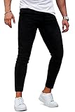 GINGTTO Jeans Herren Skinny Schwarze Super Stretch Slim Fit Jean für Männer Denim Hose 32W/30L