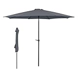 Jiasheng Sonnenschirm Ø 300 cm mit Neigefunktion, Knickbarer Gartenschirm mit Aluminiumgestell, UV50+ Strandschirm für Balkon, Garten, Terrasse, Camping und Outdoor Aktivitäten