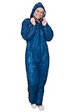 10 x Einweg Overall Blau Gr. XXXL Premium Plus | Dicke Qualität Maleroverall Schutzanzug für leichte Malerarbeiten, Lackierarbeiten, Reinigungsarbeiten | Maleranzug Schutzkleidung Overall mit Kapuze