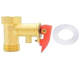 Alriedy 1 Stück Sicherheitsventil 1/2 Zoll – 0,8 MPa Messing Überdruckventil Für Boiler & Heizung | 1/2' IG X 1/2' AG Mit Dichtungen | Rückschlagventil & Druckbegrenzer in Einem | Für Warmwasserbereit
