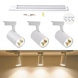 BRIMETI LED Deckenstrahler 3 Flammig LED Deckenleuchte 30W Schwenkbar Deckenspot 230V Warmweiß 3000K Deckenlampe Strahler für Küche Wohnzimmer Schlafzimmer, mit Nicht Abnehmbaren Leuchtmittel (Weiß)