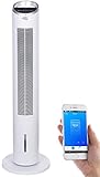 Sichler Haushaltsgeräte Turmluftkühler: 3in1-WLAN-Luftkühler mit App, für Siri, Alexa & Google Assistant, 60 W (Turm-Ventilator, Turmventilator mit Luftbefeuchter, Mobile Klimaanlage)