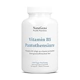 NatuGena Vitamin B5, Pantothensäure, 500 mg hochdosiertes Vitamin B5 (Pantothensäure) pro Kapsel, B5 trägt zu einer normalen Synthese bei, 150 Kapseln