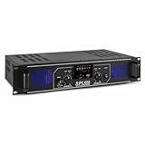 SkyTec SPL500MP3 PA Verstärker Endstufe 500 Watt mit MP3 Player, 3-Band-Equalizer, 3 Kanal Input, Chinch, USB, SD, AUX, Amplifier ideal für kleine DJ Boxen, Clubs, Bars und Gastronomie, Schwarz