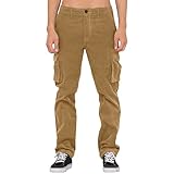 Cordhose für Herren, schmale Passform, Cargohose für Herren, weiche, bequeme Hose, Klappentasche, Jogginghose, gerade Beine, Trainingshose, hohe Straßen-Hose für Outdoor, Walking, Wandern, Activewear