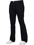 Enzo Herren-Jeans, Bootcut, weites Bein, Stretch, Glocke, ausgestellt, Denim-Hose, alle Taillengrößen, Schwarz , 32 W/30 L