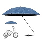 Regenschirm für Kinderwagen, UV-Schutz, 360 Grad wasserdicht, extra großer Sonnenschirm mit Klemme für Sonnenschutz, Blau, Rosa, Dunkelblau, Grau)