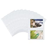 HERMA 7587 Fotohüllen für Ordner, 10 Stück, 13x18 cm quer, 2 Fächer geteilt, beidseitig bestückbare Fotophan Fotosichthüllen Sammelhüllen Postkartenhüllen Prospekthüllen mit Eurolochung, weiß