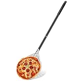 Wylnsie Metall-Pizzaschaufel, Pizzaschieber für Pizzaofen im Freien das Backen von selbstgemachten Pizzen,Pizza Peel Pizza Shovel Paddel mit abnehmbaren Griff, 7 Zoll