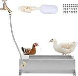 Automatische Hühnertränke mit Schwimmerventil aus 304 Edelstahl für Hühner, Enten, Gänse, Puten - Wassernapf für Geflügel mit Leckageschutz, Leicht zu Reinigen & Großer Kapazität für den Stall
