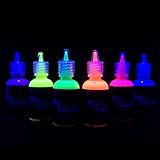 iLC [6 x 28ml] UV-Licht Bodypainting Schminke Schwarzlicht Körperfarbe für Body und Facepainting Fluoreszierende knalligen Neon Farben Körpermalfarben