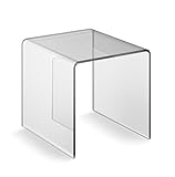 EH Design Acryl Tisch – (34x30x30cm) ACRYLGLAS Beistelltisch in Glasoptik – UV-beständig & 7X Bruchfester als Glas – Vielseitig als Couchtisch, TV-Ständer oder Nachttisch - Made in DE