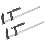 STAHLWERK Schraubzwinge 80x500 mm 2er Set | kraftvolle Klemmzwinge aus Stahl und Kunststoff | F-Zwinge zum Fixieren von Werkstücken |stabile Zwinge mit Spannweite 500 mm, Spanntiefe 80 mm