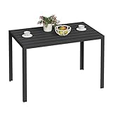 WOLTU Gartentisch, Balkontisch Aluminium WPC, Tisch eckig für 8-10 Personen, Esstisch Outdoor, Terassentisch, 116x74x70 cm, Schwarz