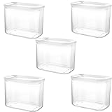 5 teiliges Set Kunststoff Vorratsdosen mit Deckel Luftdicht，1000ML Rechteckige Küche Aufbewahrung & Organisation, Weiß Emsa Optima Zum Versiegeln und Konservieren von Lebensmitteln