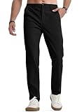 Elegancity Herren Chinohose Schwarz Stretch Freizeithose Regular Fit Stoffhose Anzughose Einfarbig 60% Baumwolle Passform Mit Bundgummi 3XL