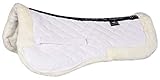 Equinate gepolstertes Sattelpad Sidney mit synthetischem Lammfell Pferd Pony M Weiß