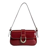 Damen Unterarmtasche - Elegante kleine Schultertasche, weiche PU-Leder-Tragetasche | trendige Hufeisen-Schnalle Hobo-Tasche für lässige Ausflüge, Shopping, Partys, Arbeit oder Verabredungen, leichte