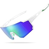suoso Sportbrille-Sonnenbrille Herren-Damen-Fahrradbrille-Sunglasses men-Polarisiert-UV400-Damen-Ski-Schnelle Brille Rave-Radfahren-Fahrrad-Angeln-Rennrad 5-Weiß Grün