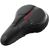 WITTKOP Fahrradsitzkissen mit Gelkissen & Memory-Schaum I Ergonomischer Fahrradsitzbezug für Damen und Herren mit 3-Zonen-Konzept I Bequemer Fahrradsattelbezug für Peloton & Fahrradsitz
