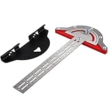 Koolenry Holzarbeiter Edge Lineal Winkelmesser Zimmermannswinkel Winkelmesser Hölzerne Designlineal Holzarbeitsmesswerkzeug T-Quadrat Holzarbeitsanreißwerkzeuge 20cm