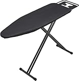Yar Strijkplank voor Stoom – 120x40 cm extra breiter Bügeltisch mit Halterung für Dampfbügeleisenstation, höhenverstellbarem stabilem Metallrahmen, rutschfesten Füßen und Baumwollbezug – Zwart
