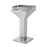 tepro Holzkohle-Trichtergrill Vista (Säulengrill), Edelstahl, Belüftungssystem, komfortable Arbeitshöhe (ca. 86-90 cm), Maße ca. 63 x 48 x 91 cm