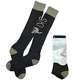 La Alpaca Ski Socken – kniehohe Alpaka Socken zum Skifahren und Snowboarden – Alpaka Socken Damen und Herren für den aktiven Einsatz, Thermo Wollsocken (1 Paar schwarz/olivgrün), Göße 36-39