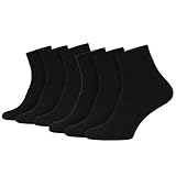 Black Snake 6 Paar Diabetiker Socken Kurzschaft - Bequem & venenfreundlich, ohne Gummibund, handgekettelte Spitze, verstärkte Ferse, 80% Baumwolle - Schwarz - 43/46