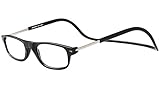 TBOC Lesebrille Lesehilfe für Herren und Damen – Dioptrien +1.50 Schwarz Fassung Brillen mit Stärke Faltbare Einstellbare Trend Frau Mann Senior Magnetverschluss Clip Alterssichtigkeit Presbyopie